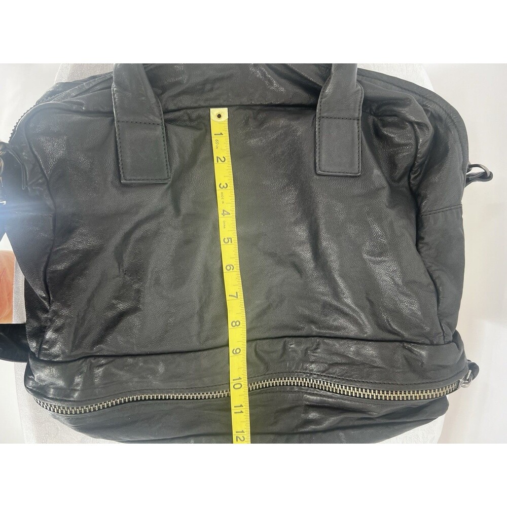 Yvonne Kone Black Leather Large Carryall Satchel 2 Compartment Shoulder Bag - Picture 12 of 16
